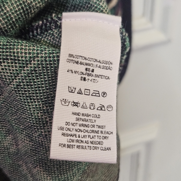 Free People Music & Lyrics Black/Green Multi-Color Sweater Mini Dress,Medium - Picture 15 of 16